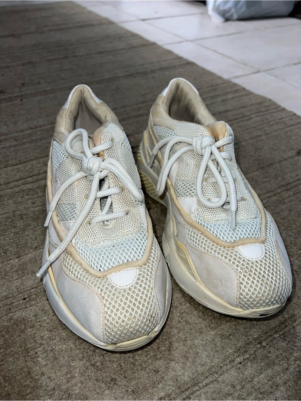 Jeffrey Campbell Cream and White Sneakers